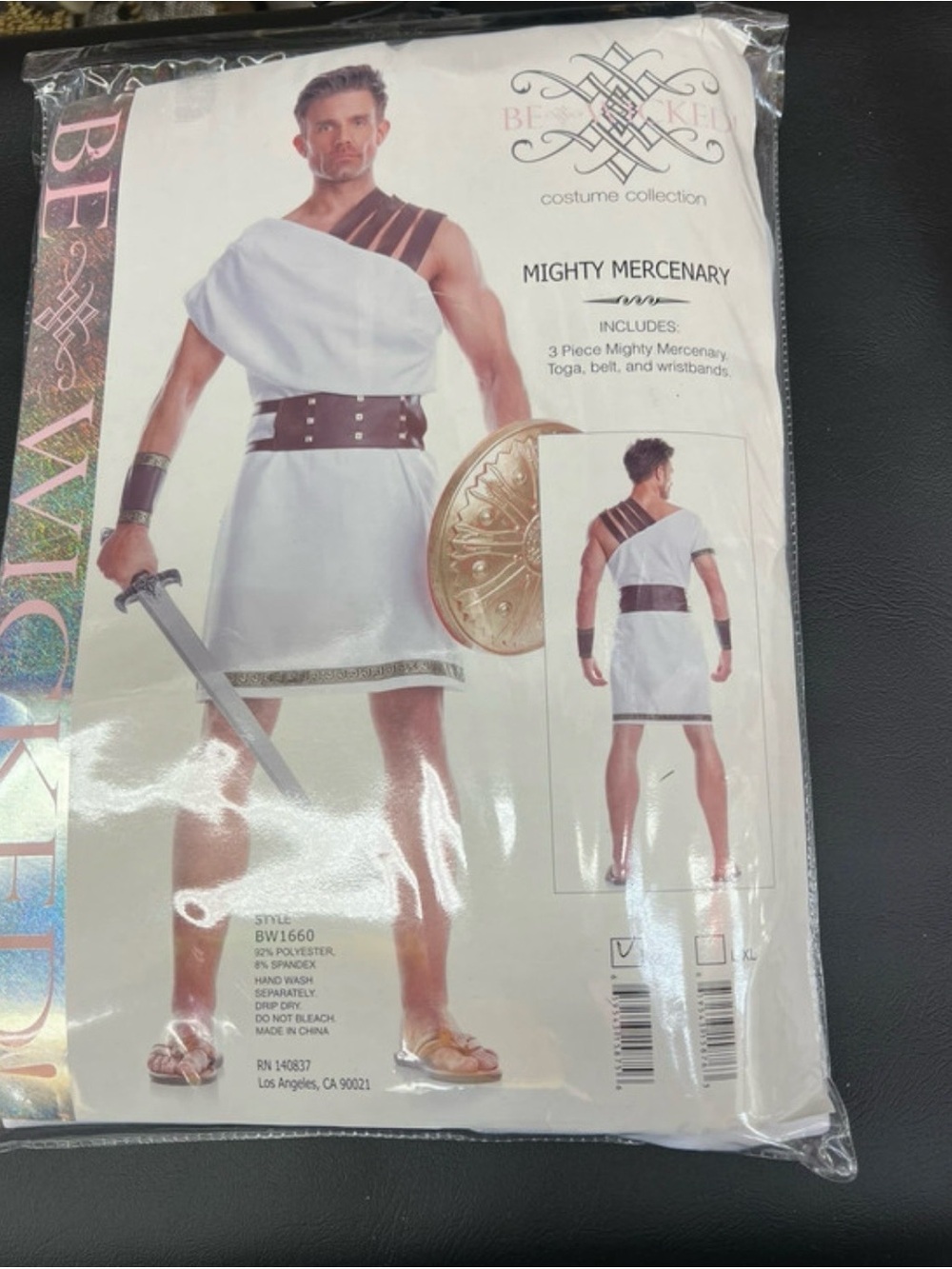 Kids White Greek Toga Costume with Brown Accents